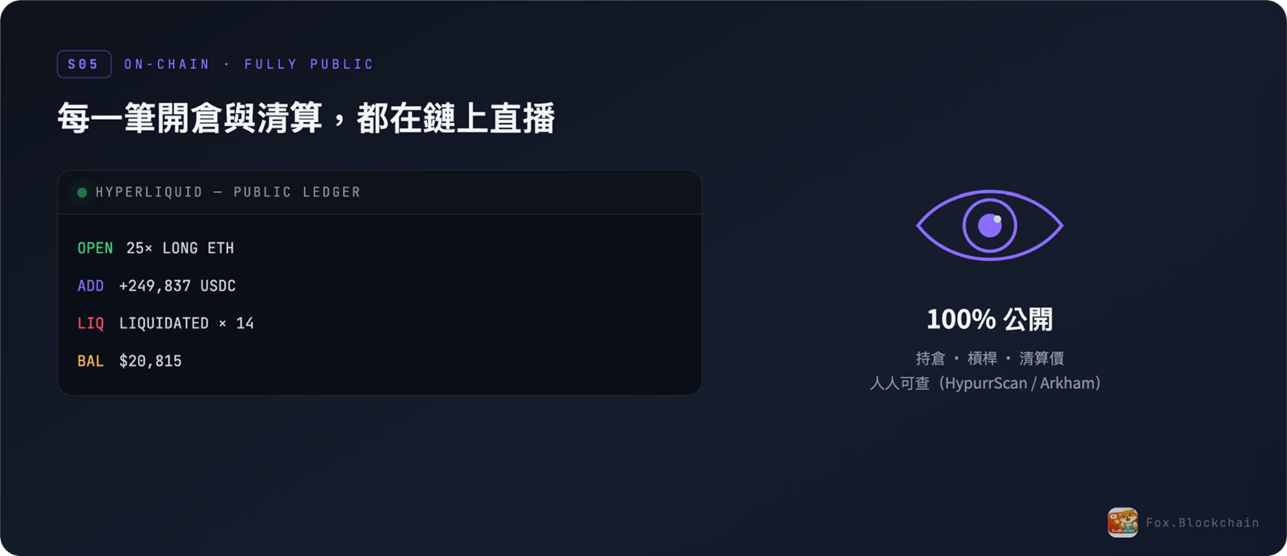 Hyperliquid 持倉清算全公開、人人可查