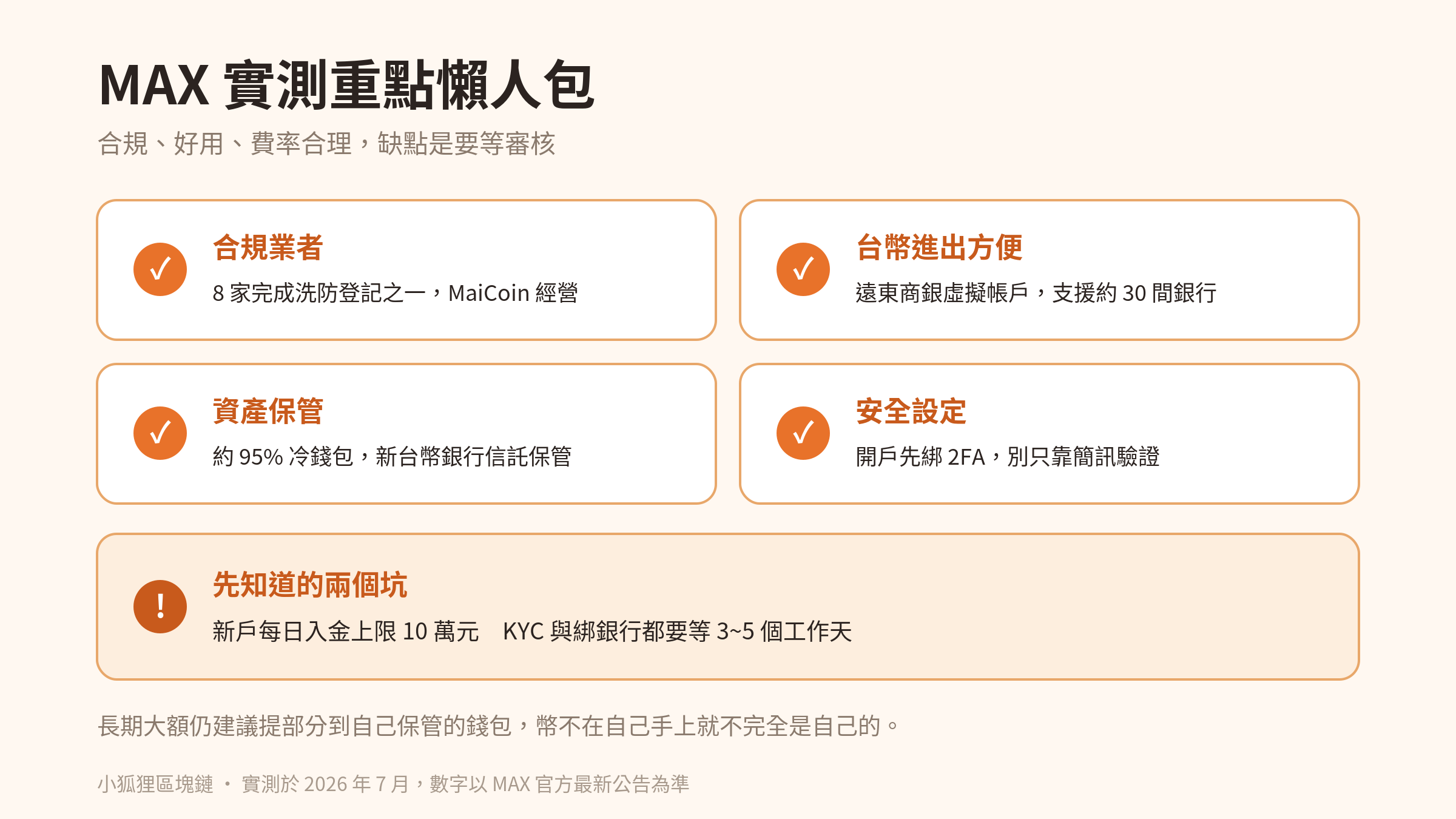 MAX 交易所實測重點懶人包